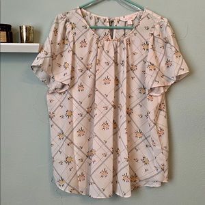 LC Lauren Conrad floral blouse large